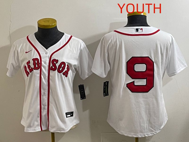 Youth Boston Red Sox #9 No Name White Game 2025 Nike MLB Jersey style 1